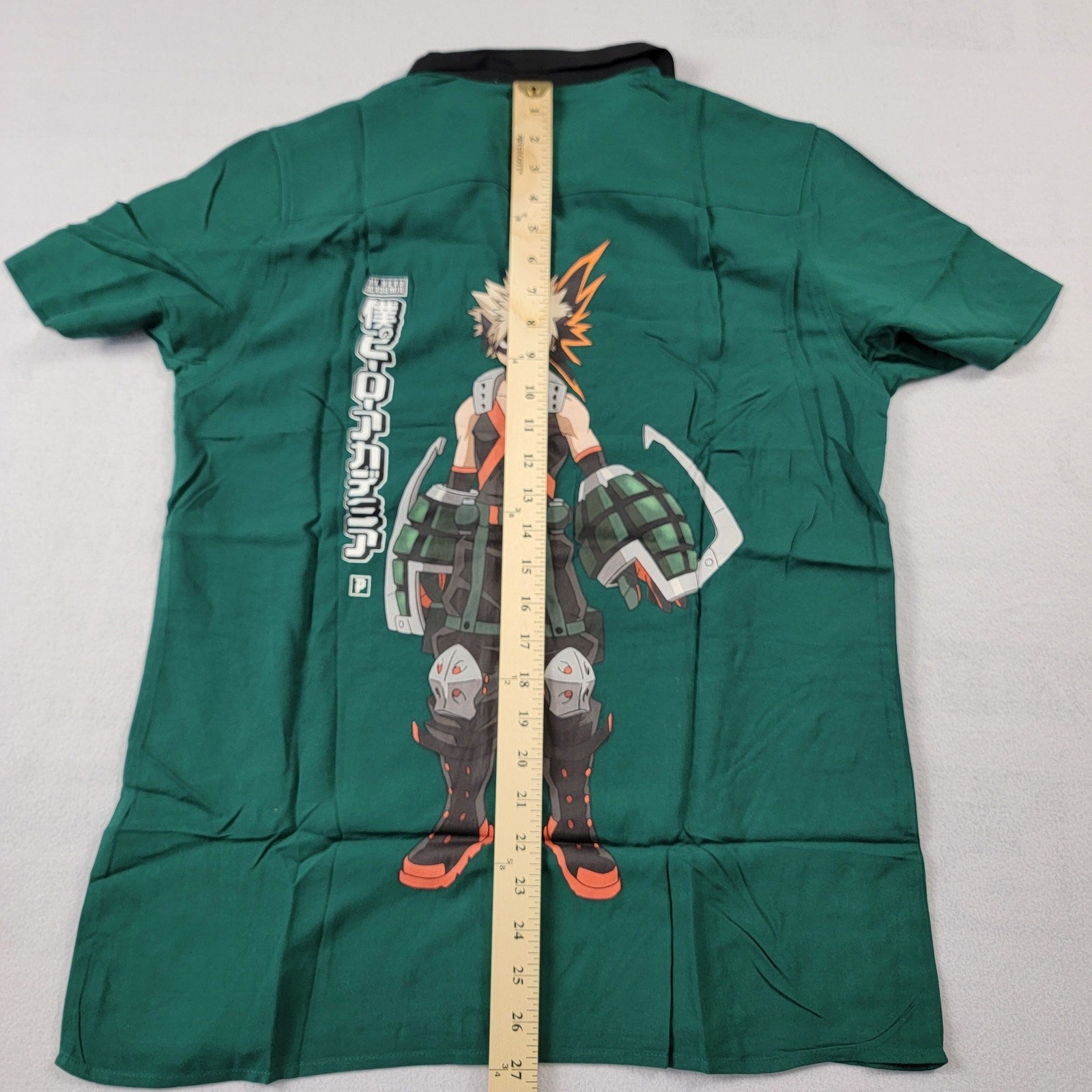 Primitive x My Hero Academia Katsuki Bakugo Button Up Green Sz S