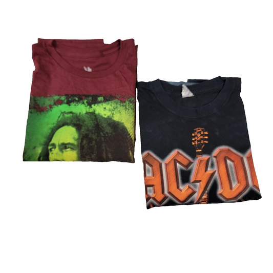 2 Pack Bob Marley and ACDC 2XL Tee Shirts New Zion & Delta Tags