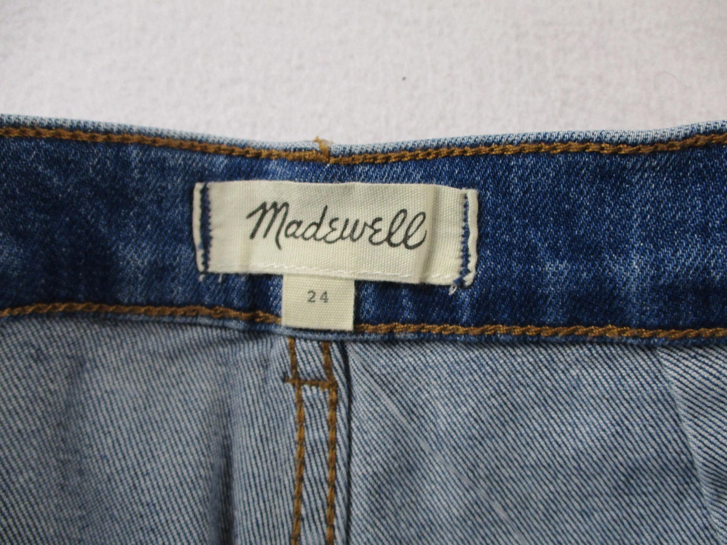 Madewell Jeans Womens 24 Blue High Rise Straight Button Fly Stretch Denim 14574
