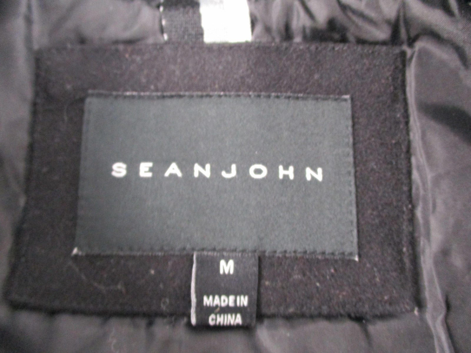 Sean John Jacket Mens Medium Black Wool Varsity Faux Leather Sleeves SJ Patch2