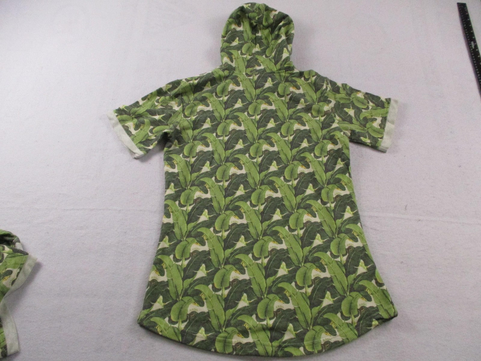 KASH Sweatsuit Set Mens Large Green Tropical Leaf Hoodie Shorts 2 Piece USA 167410