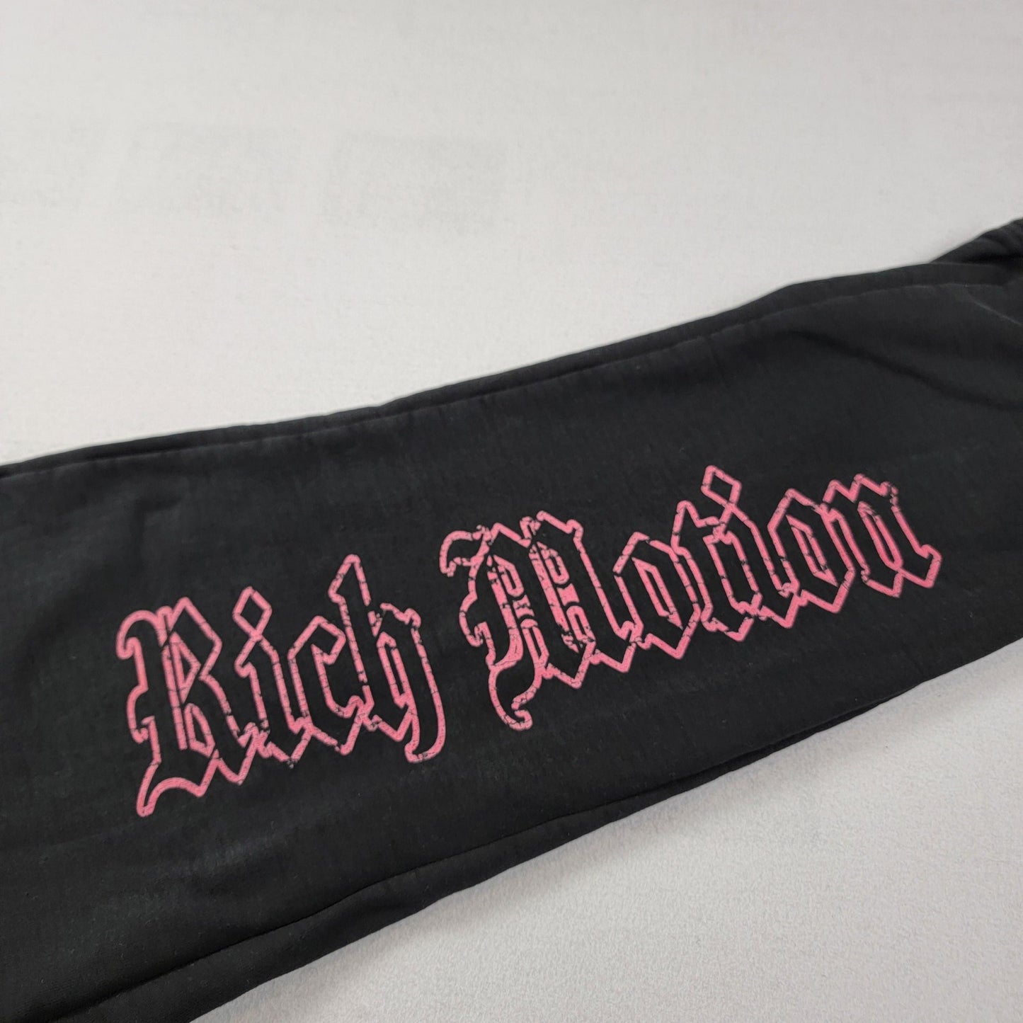 MADE Pants Mens Lg Black Rich Motion Graphic Sweatpants Toggle Hem MD1031