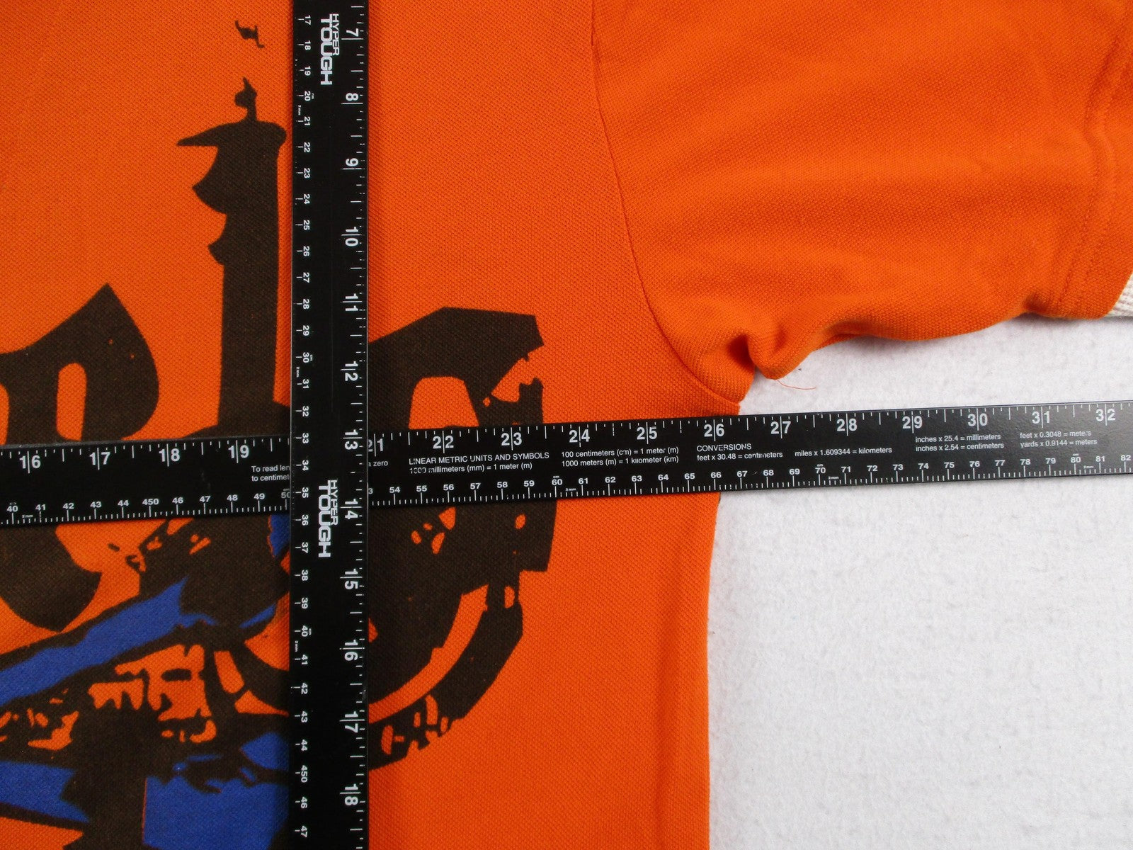 Kaalu Polo Shirt Mens 2XL Orange Rebels Rule Graphic Layered Long Sleeve 17387