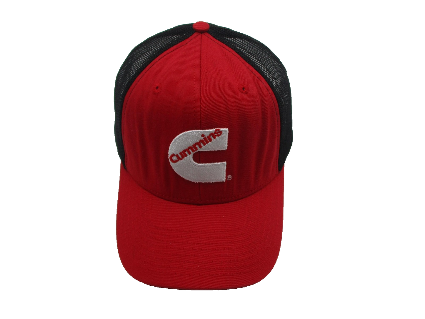 Cummins Hat Cap Snap Back Mens One Size Red Black Trucker Mesh Embroidered4