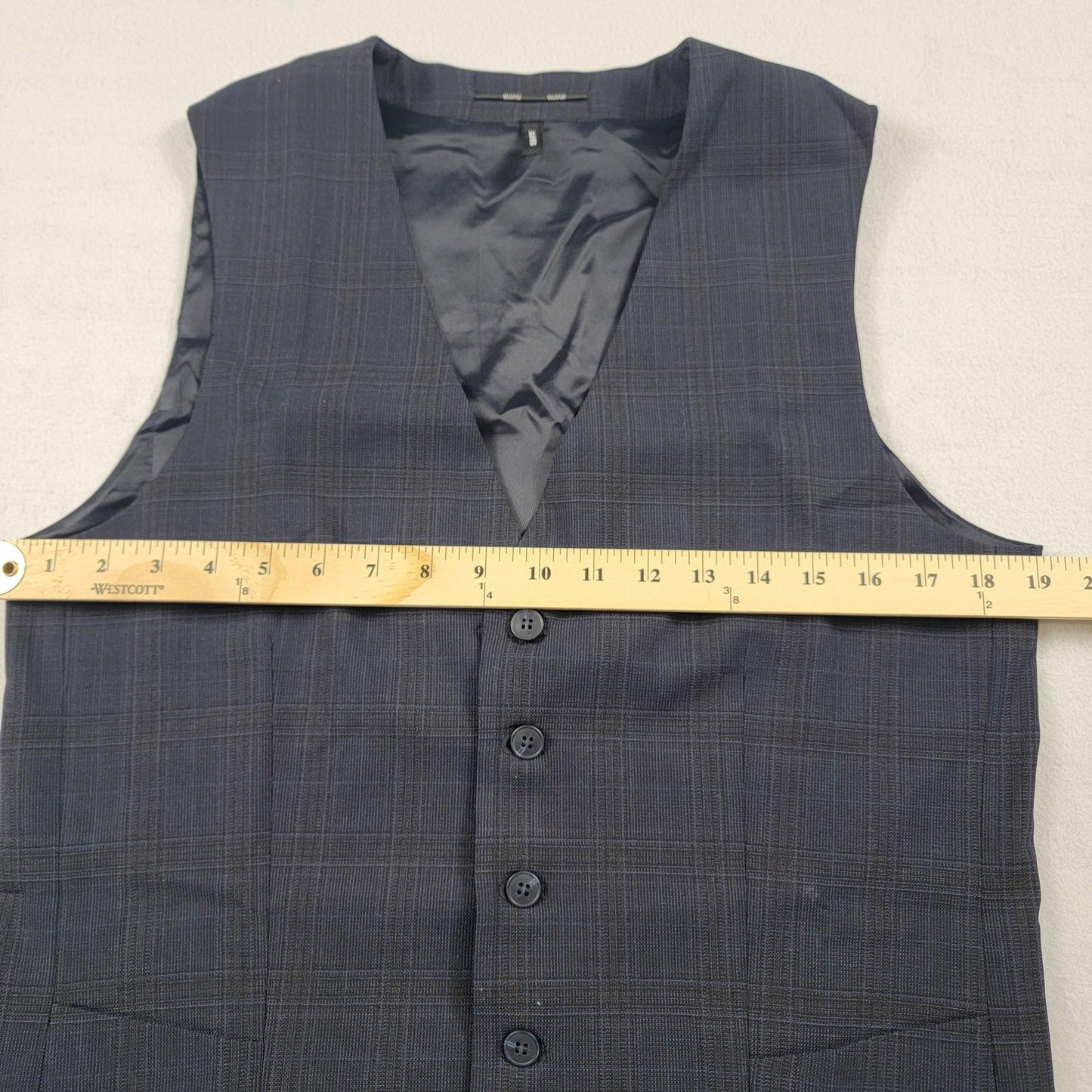Selected Homme Vest Dark Navy Check Slim Fit Elon Waistcoat