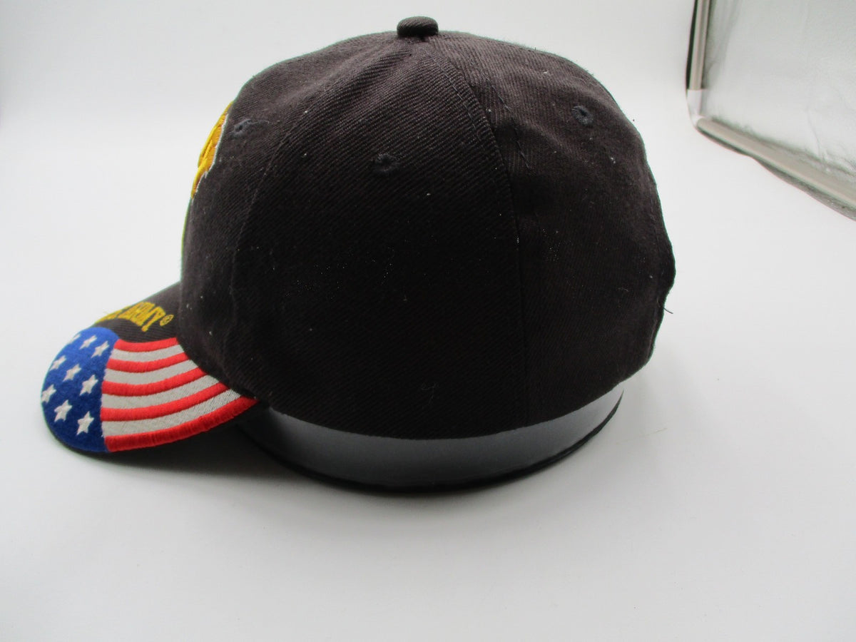 U.S. Army Hat Cap Strap Back Mens One Size Black Flag Stars USA Patriotic4
