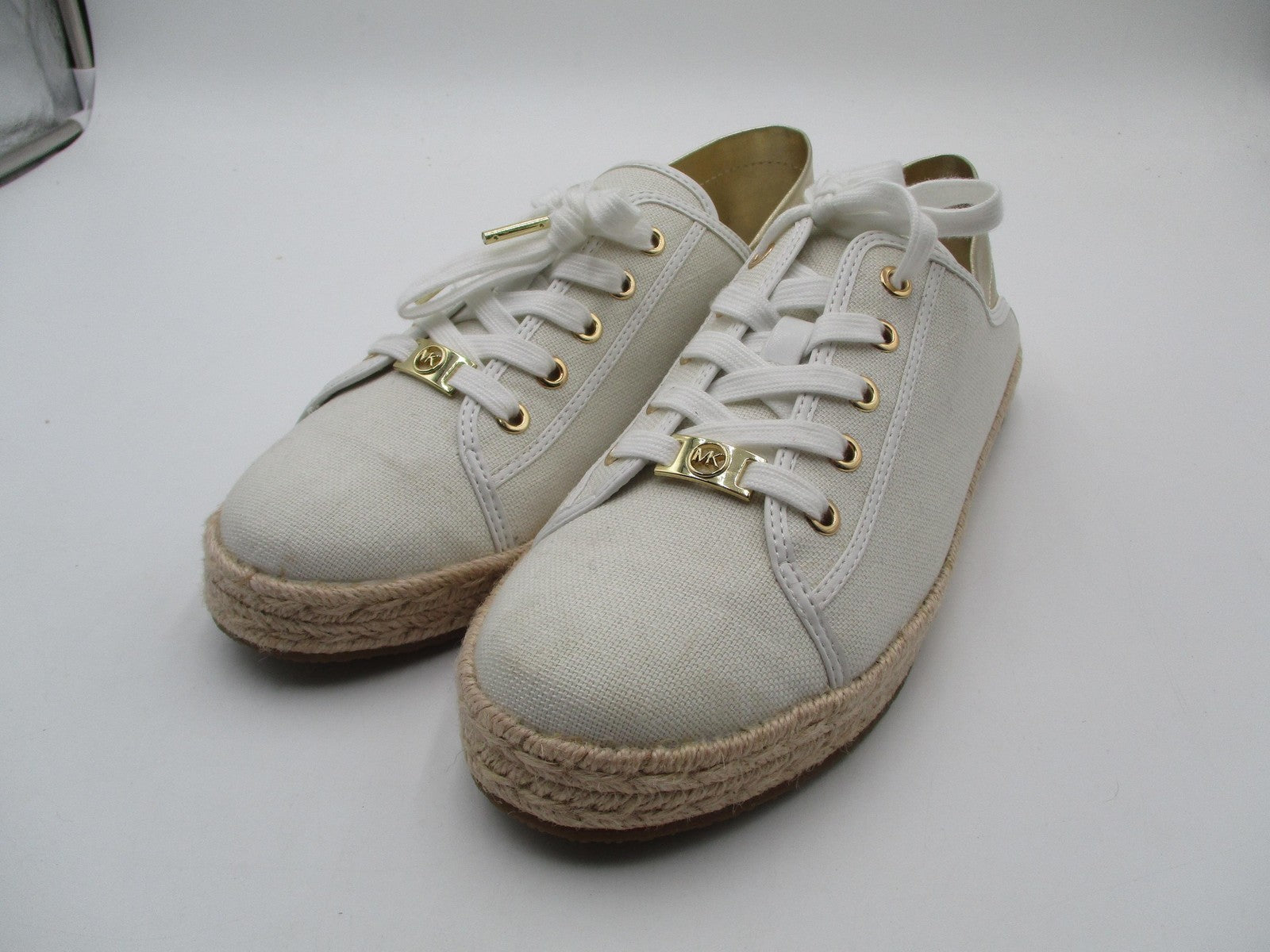 Michael Michael Kors Shoes Womens Size 9 White Canvas Libby Slide 43T1LBFP1D0