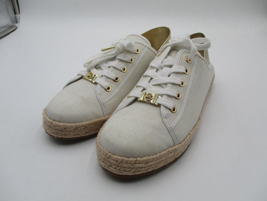 Michael Michael Kors Shoes Womens Size 9 White Canvas Libby Slide 43T1LBFP1D0