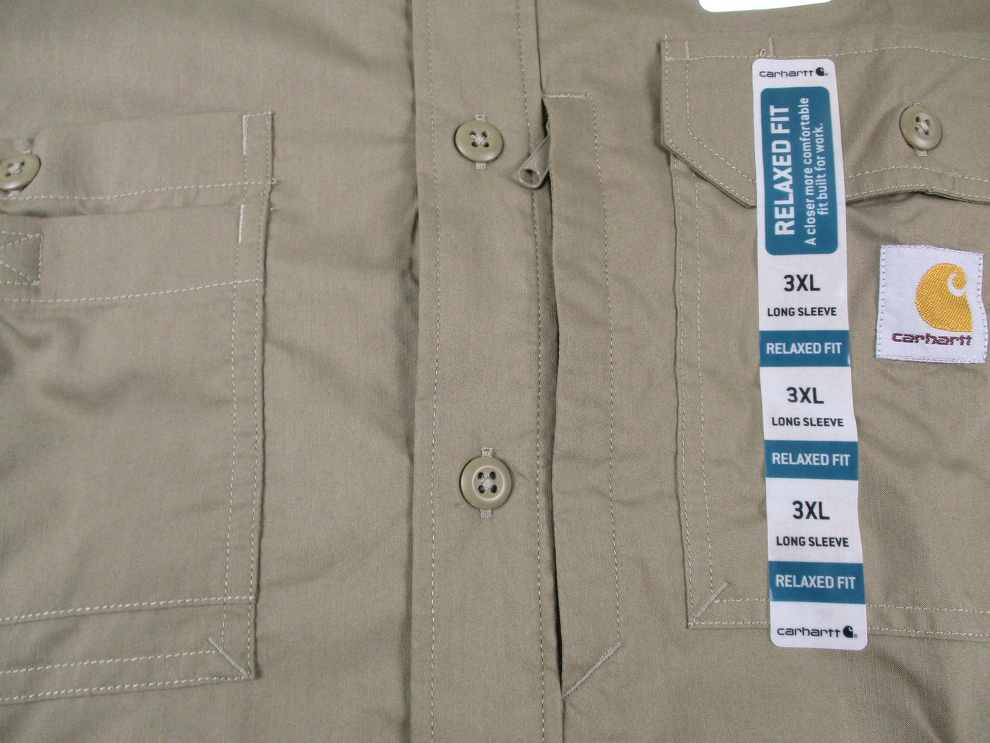Carhartt Force Ridgefield Shirt Mens 3XL Green Long Sleeve Workwear