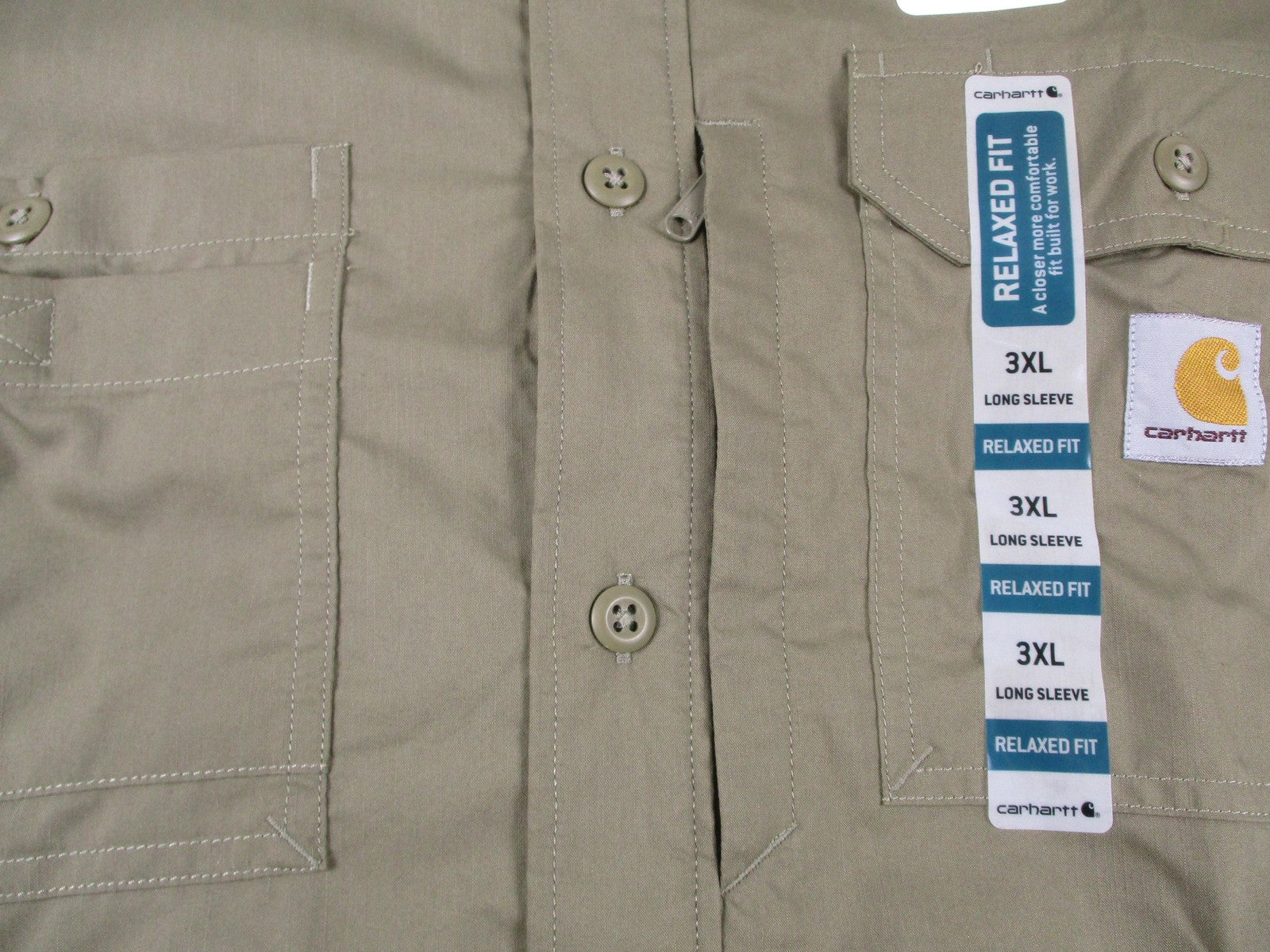 Carhartt Force Ridgefield Shirt Mens 3XL Green Long Sleeve Workwear