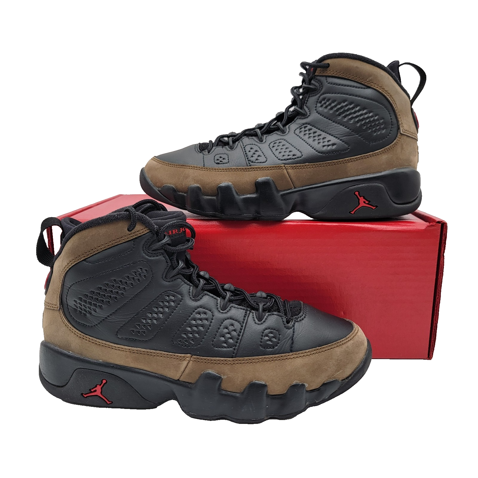 Nike Air Jordan 9 Retro GS 'Olive' Black Red 2024 HV4574030 Youth Size 6Y
