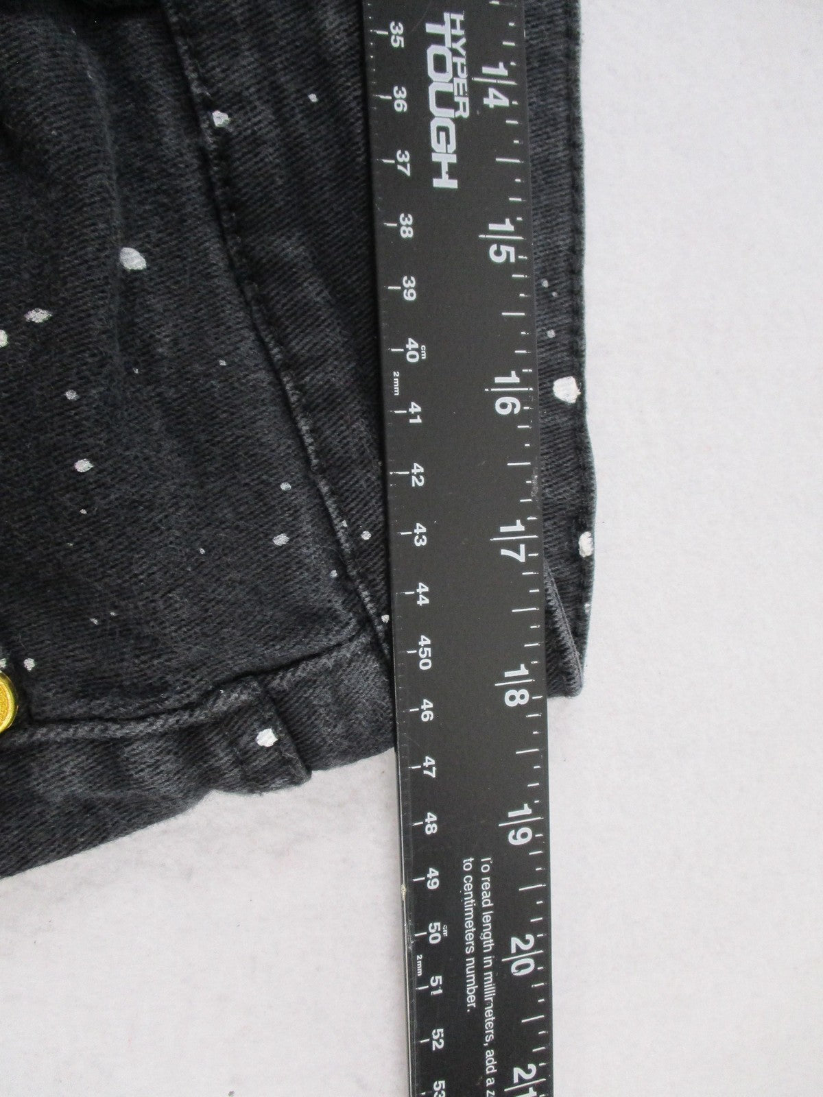 Demolition Shorts Mens 38 Black Paint Splatter Biker Denim Distressed Stretch10