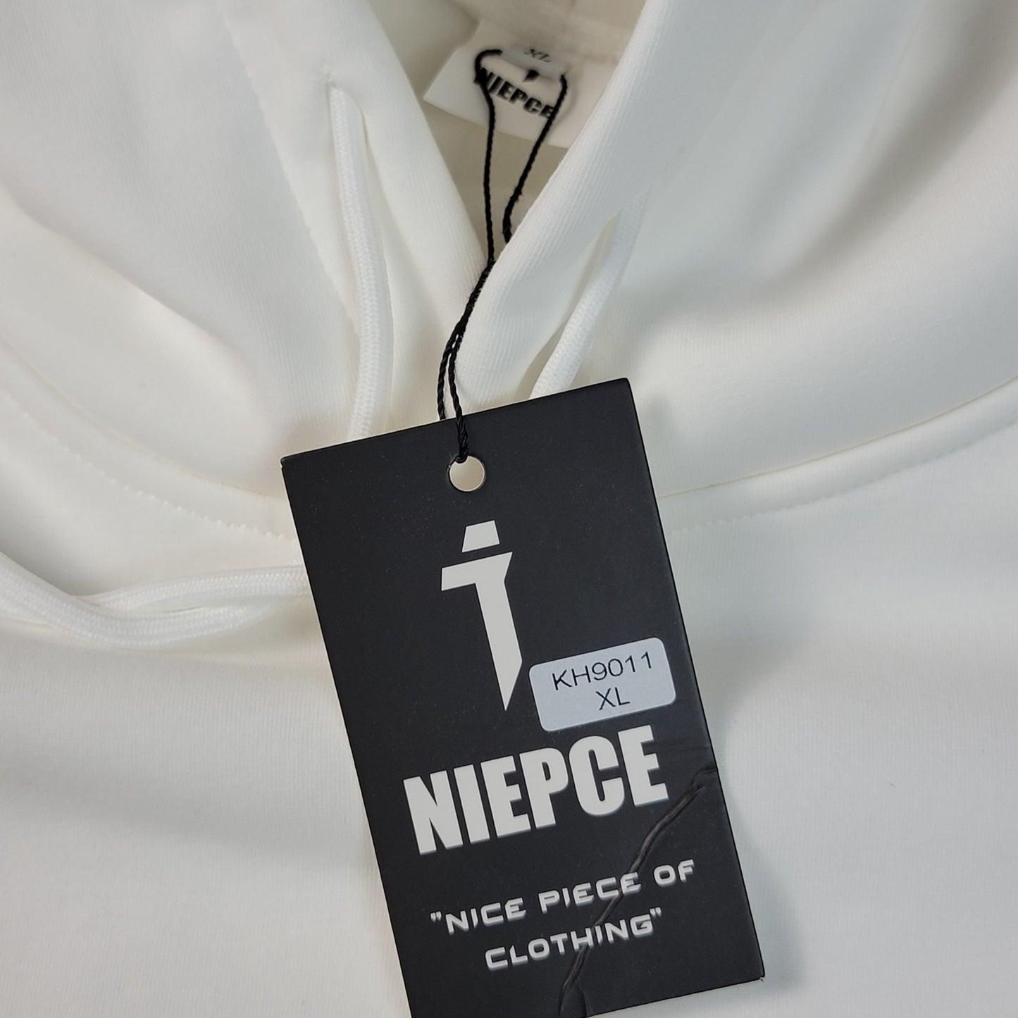 NIEPCE Cream Hoodie Mens XL Embroidered Phoenix Pullover Kangaroo Pocket