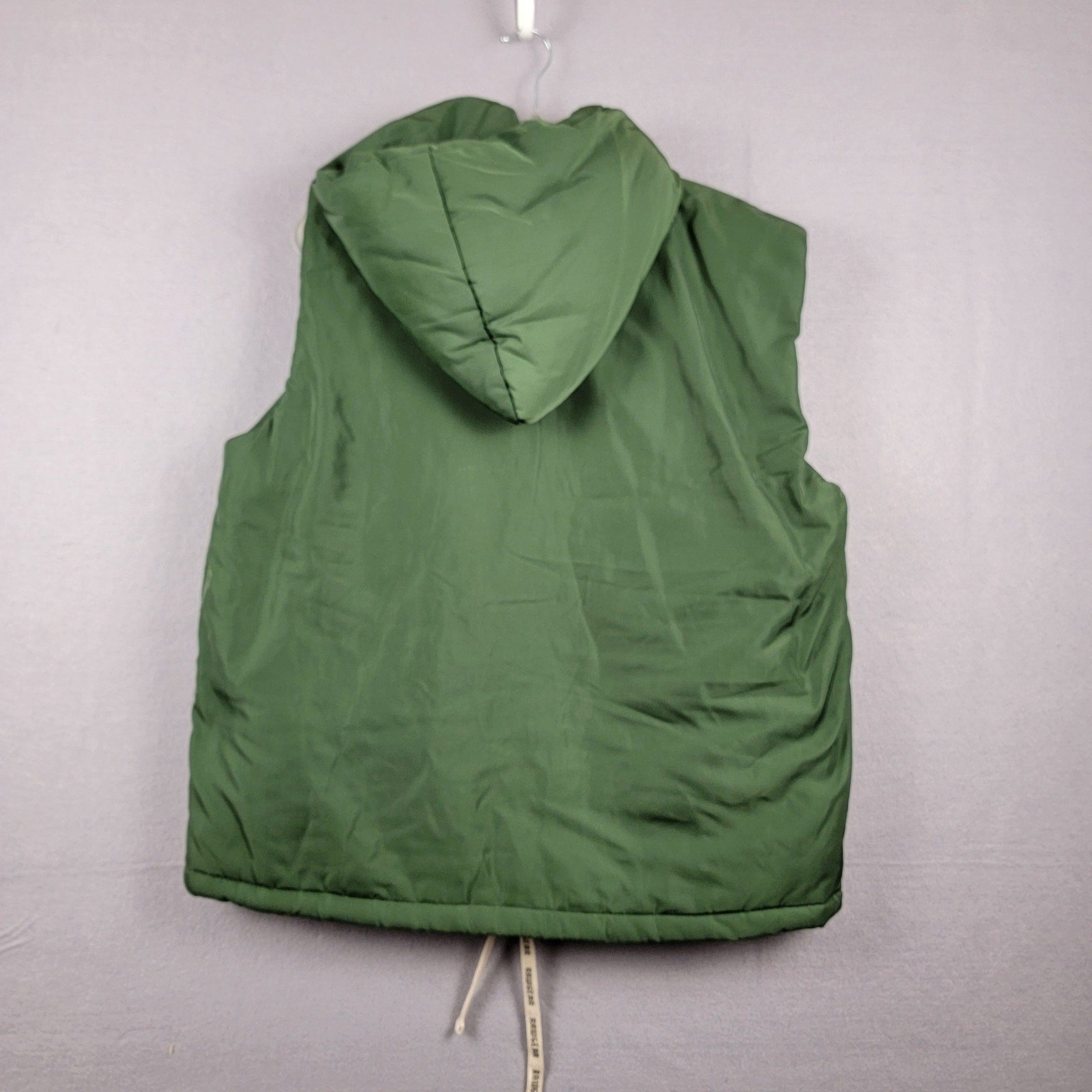 RawGear Hooded Puffer Vest Green Size M RG509 Polyester Streetwear Gym1