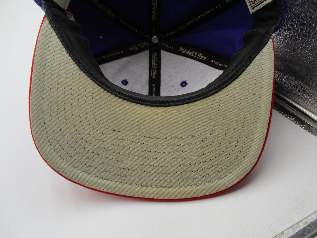 Toronto Raptors Hat Cap Snap Back One Size Purple NBA Basketball Mitchell Ness10