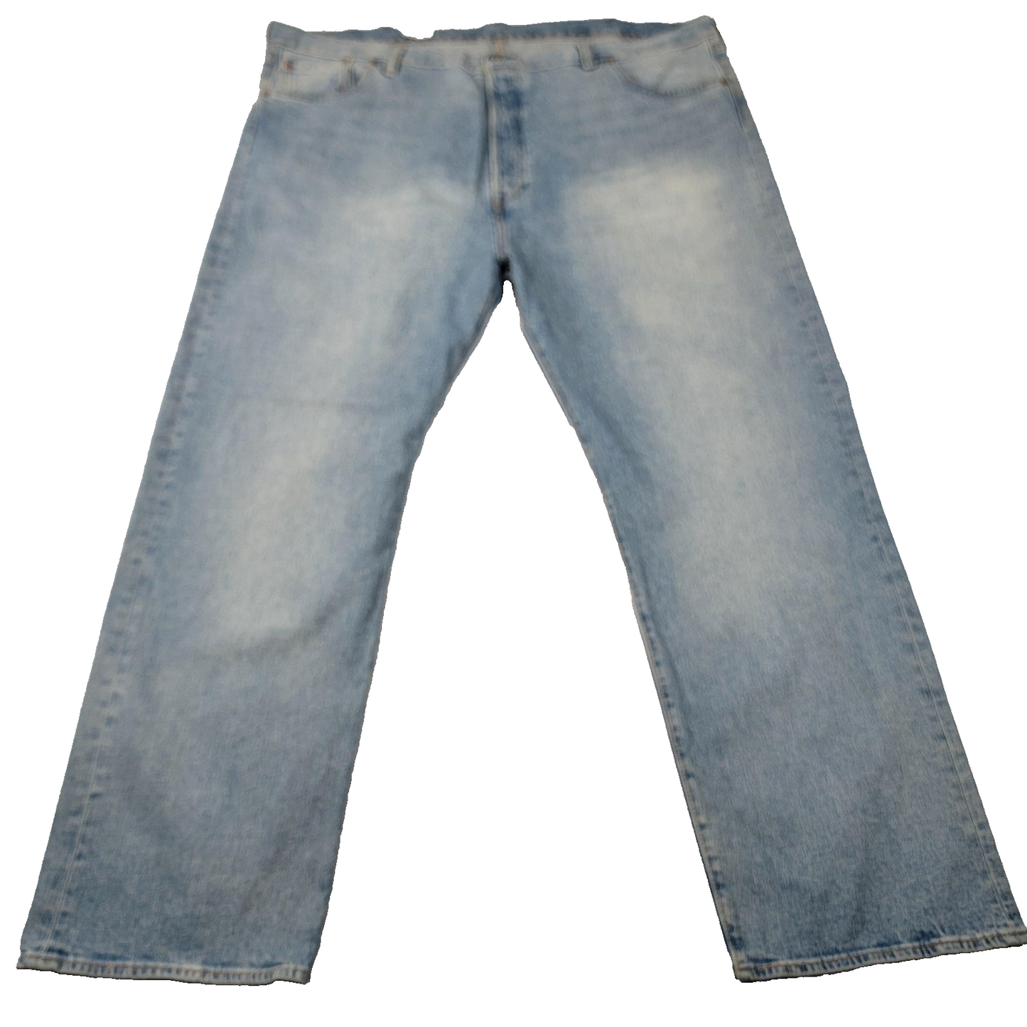 Levis 501 Jeans Mens 50x34 Lt Blue Original Stretch Button Fly Straight Leg 11790