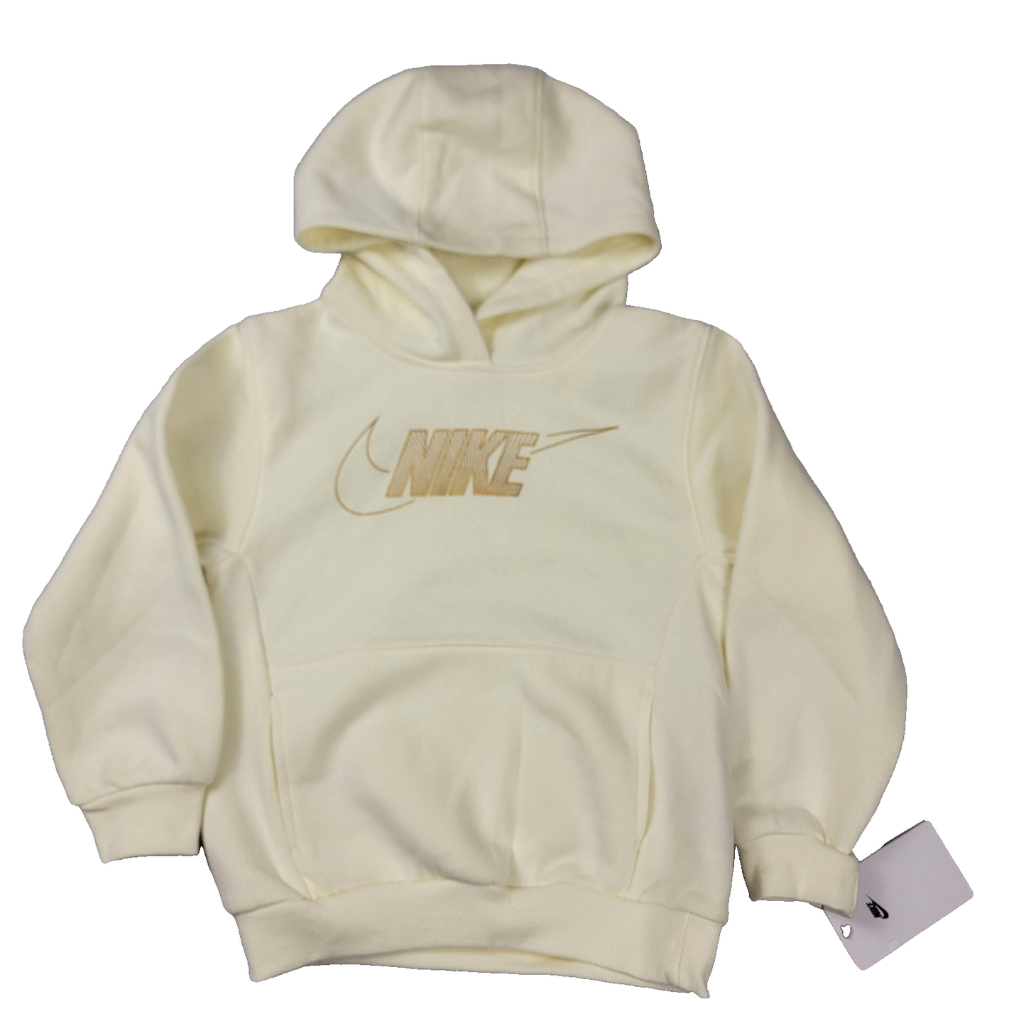 Nike Hoodie Girls Medium 56 Years Coconut Milk Pullover Swoosh Logo New