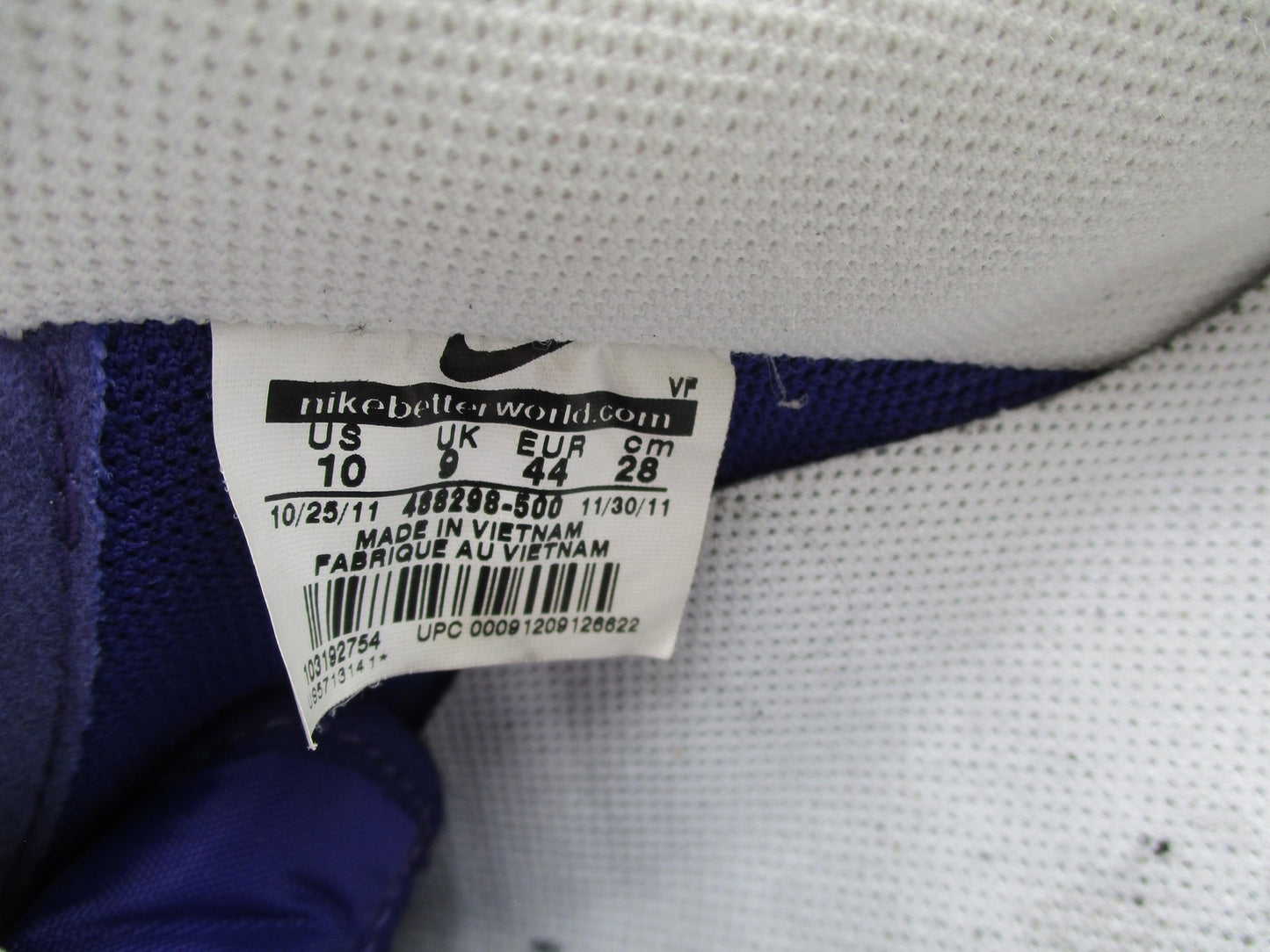 Nike Air Force 1 Shoes Mens Size 10 Purple White Low Court Purple Sneakers 1K57