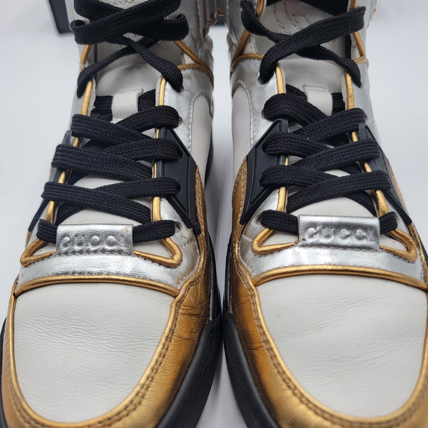 Gucci (388015) Interlocked GG Tri colored High Top Sneakers. Euro35/U.S5W 3739
