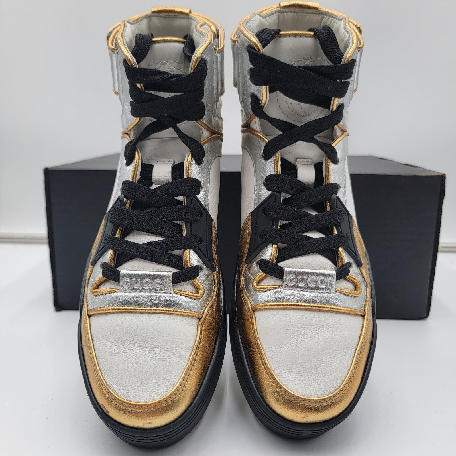 Gucci (388015) Interlocked GG Tri colored High Top Sneakers. Euro35/U.S5W 3733