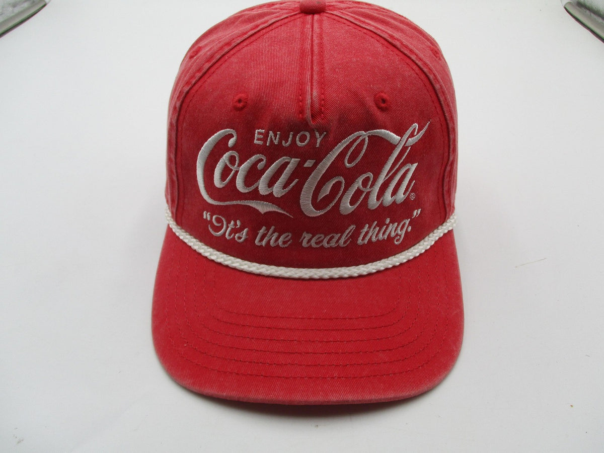 Coca-Cola Hat Cap Snap Back Mens One Size Red Enjoy It's The Real Thing Slogan1