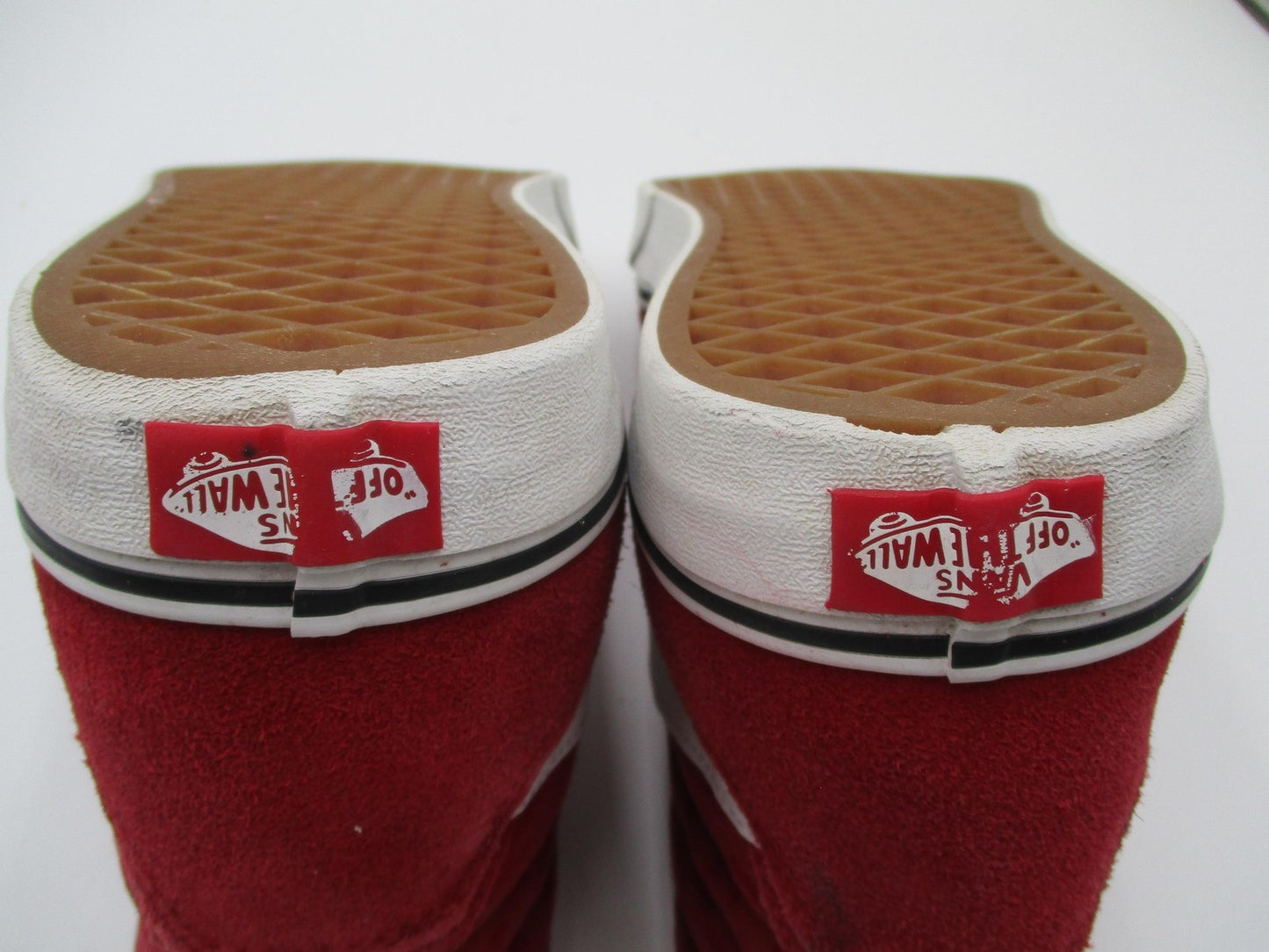 Vans Sk8-Hi Checkerboard Shoes Mens Size 11.5 Red Suede High Top Skate Sneakers13
