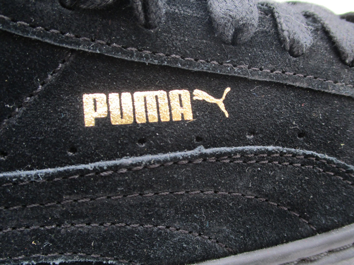 Puma Basket Platform Metallic Shoes Womens Size 8.5 Black Gold Toe 36222202 1R810