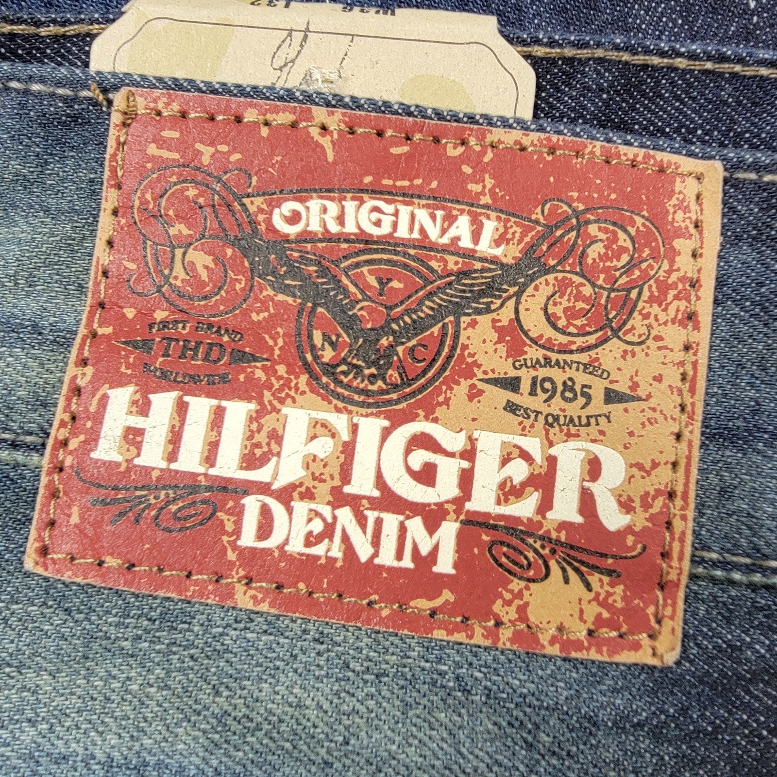 Tommy Hilfiger Denim Jeans W36 L32 Blue Destruction Abrasion Straight Leg NWT3