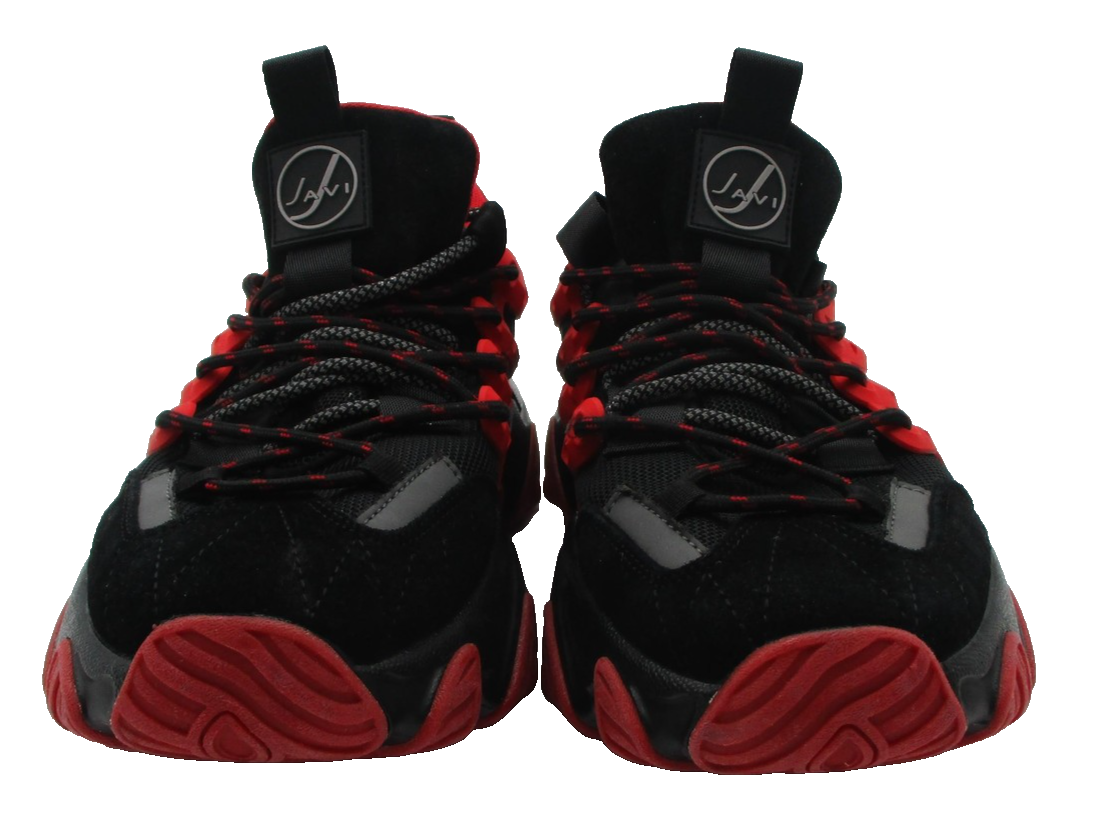 Javi Groove Shoes Mens Size 11 Black Red Chunky Athletic Low Top Sneakers4