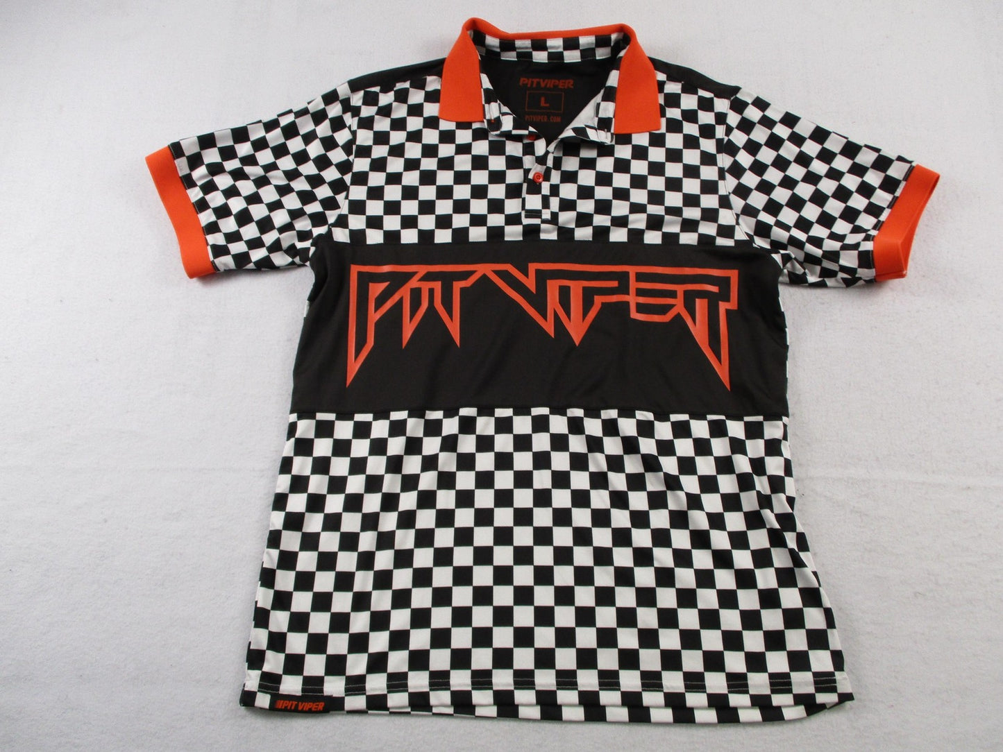 Pit Viper Polo Shirt Mens Large Multicolor Checkered Racing Graphic NWT 16990