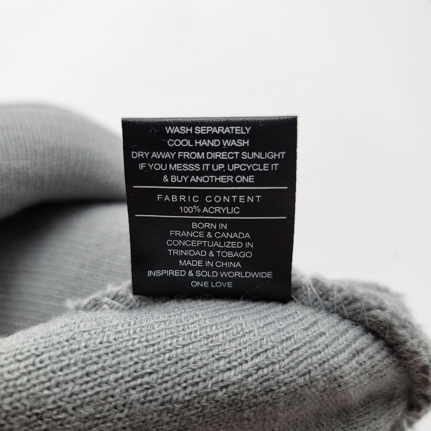 The Hideout Clothing THC Essentials Grey Beanie Knit Hat Drip Logo Unisex NWT4