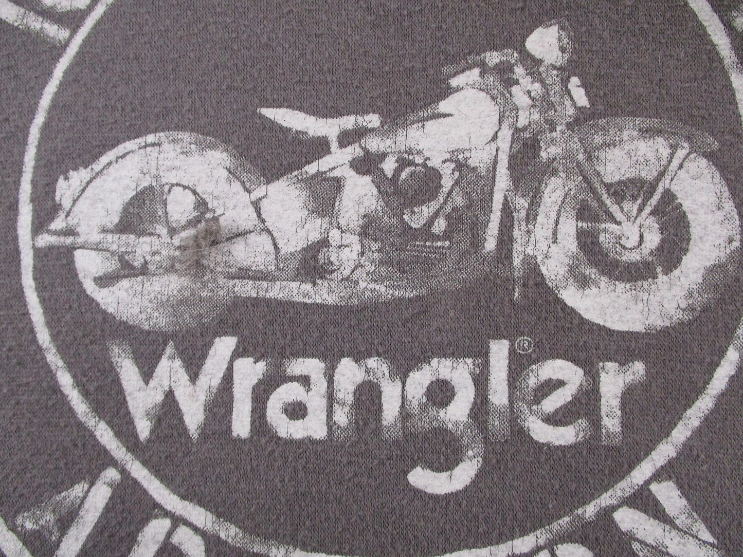Wrangler Hoodie Mens Large Gray Fleece Ride With Abandon Motorcycle Graphic3