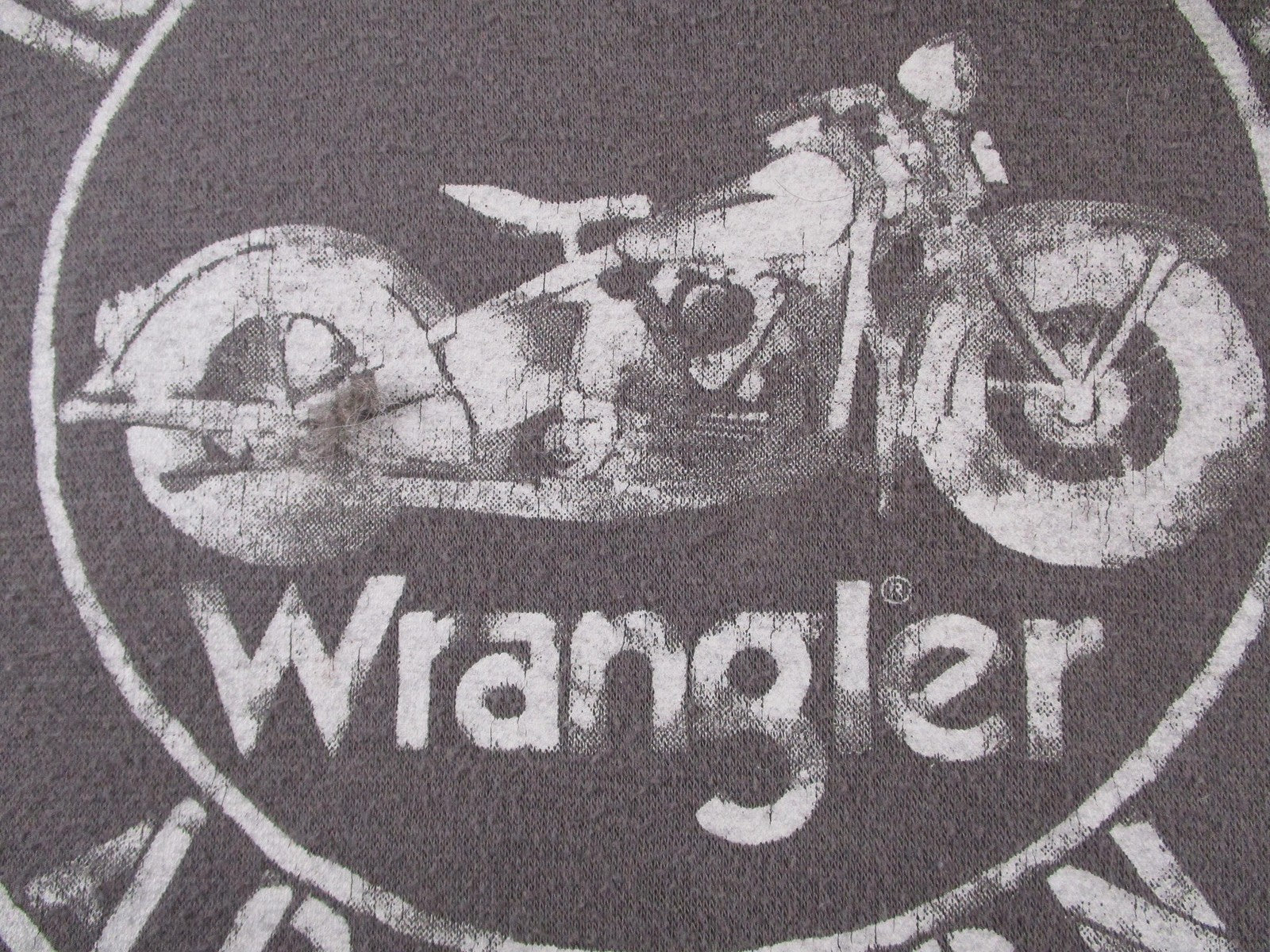 Wrangler Hoodie Mens Large Gray Fleece Ride With Abandon Motorcycle Graphic3