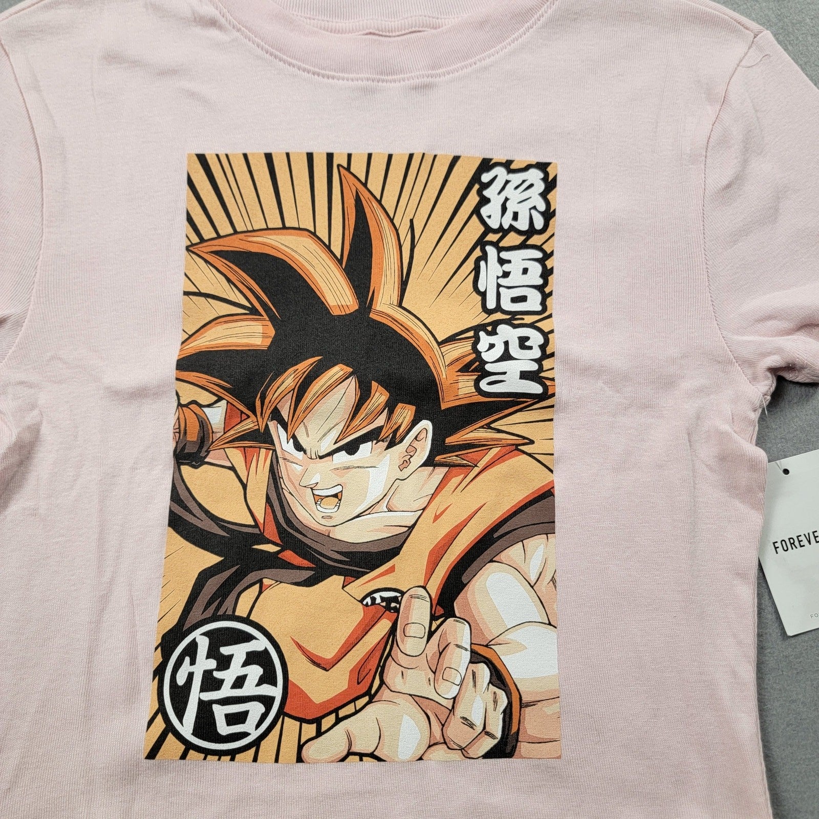 Dragon Ball Z x Forever 21 Crop Top Tee Pink Kids Size S3