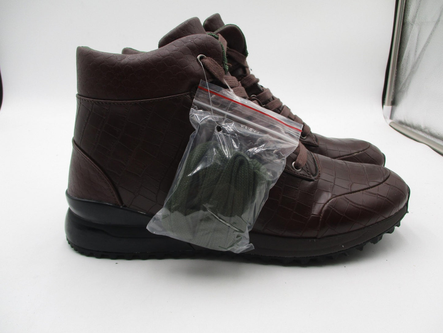 Mazino Hessonite-065 Boots Mens Size 9.5 Brown Croc Embossed Combat Ankle7