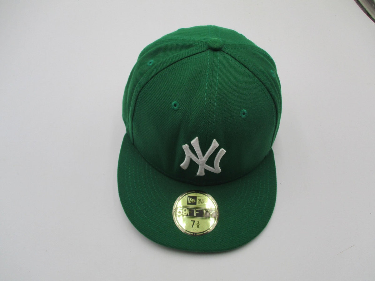 New York Yankees Hat Cap Fitted Mens 7 3/8 Green MLB Baseball 59FIFTY New Era8