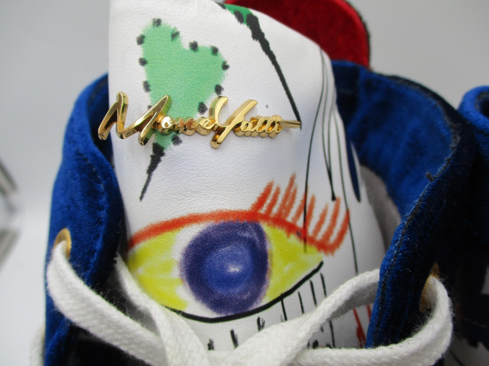MoneYatti Classico Hi Top Mens Size 13.5 White Multi Color Master P Made Italy6