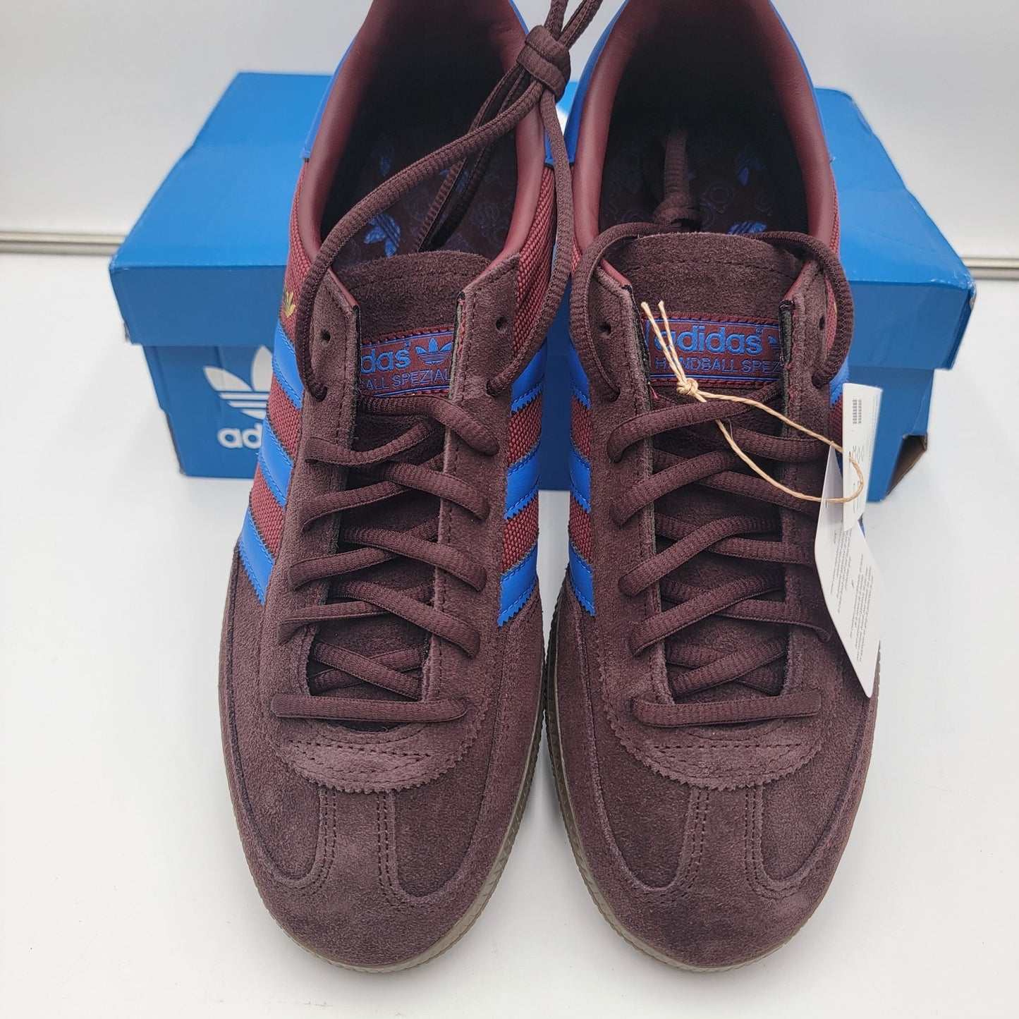 Adidas Handball Spezial Mens Shoes Size 9, Color: Burgundy/Royal Blue UF95303