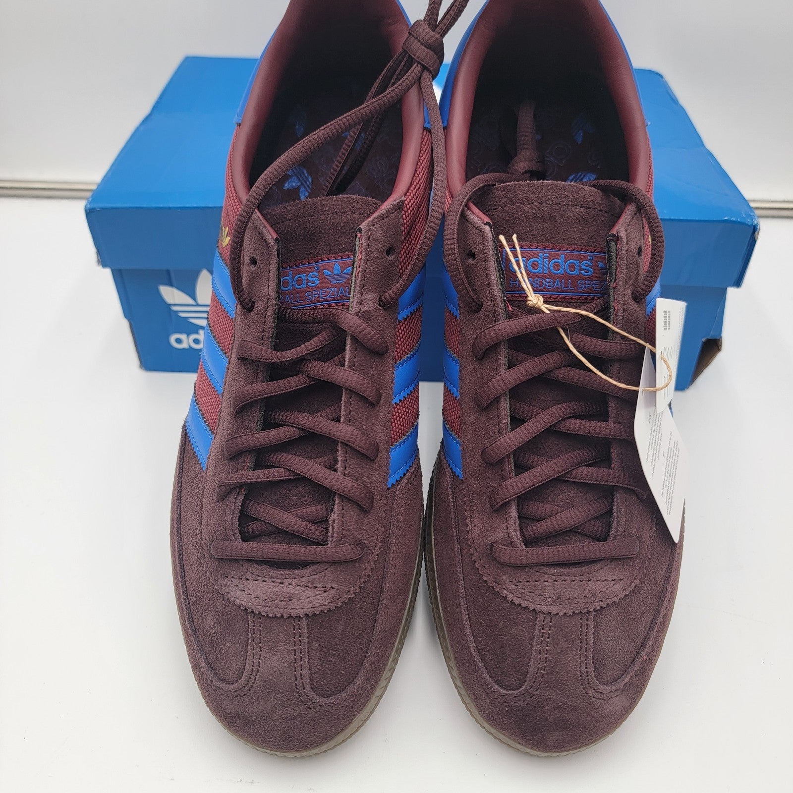 Adidas Handball Spezial Mens Shoes Size 9, Color: Burgundy/Royal Blue UF95303