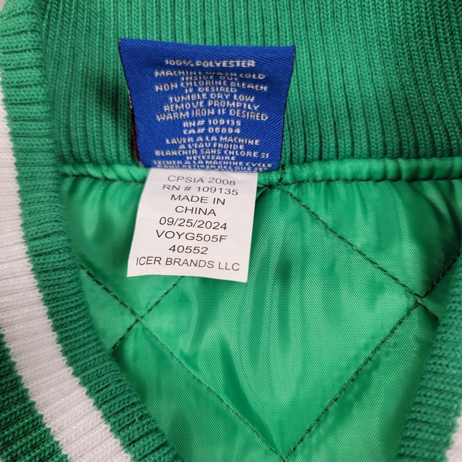 Boston Celtics Jacket Youth 1820 NBA Basketball Varsity Ultra Game
