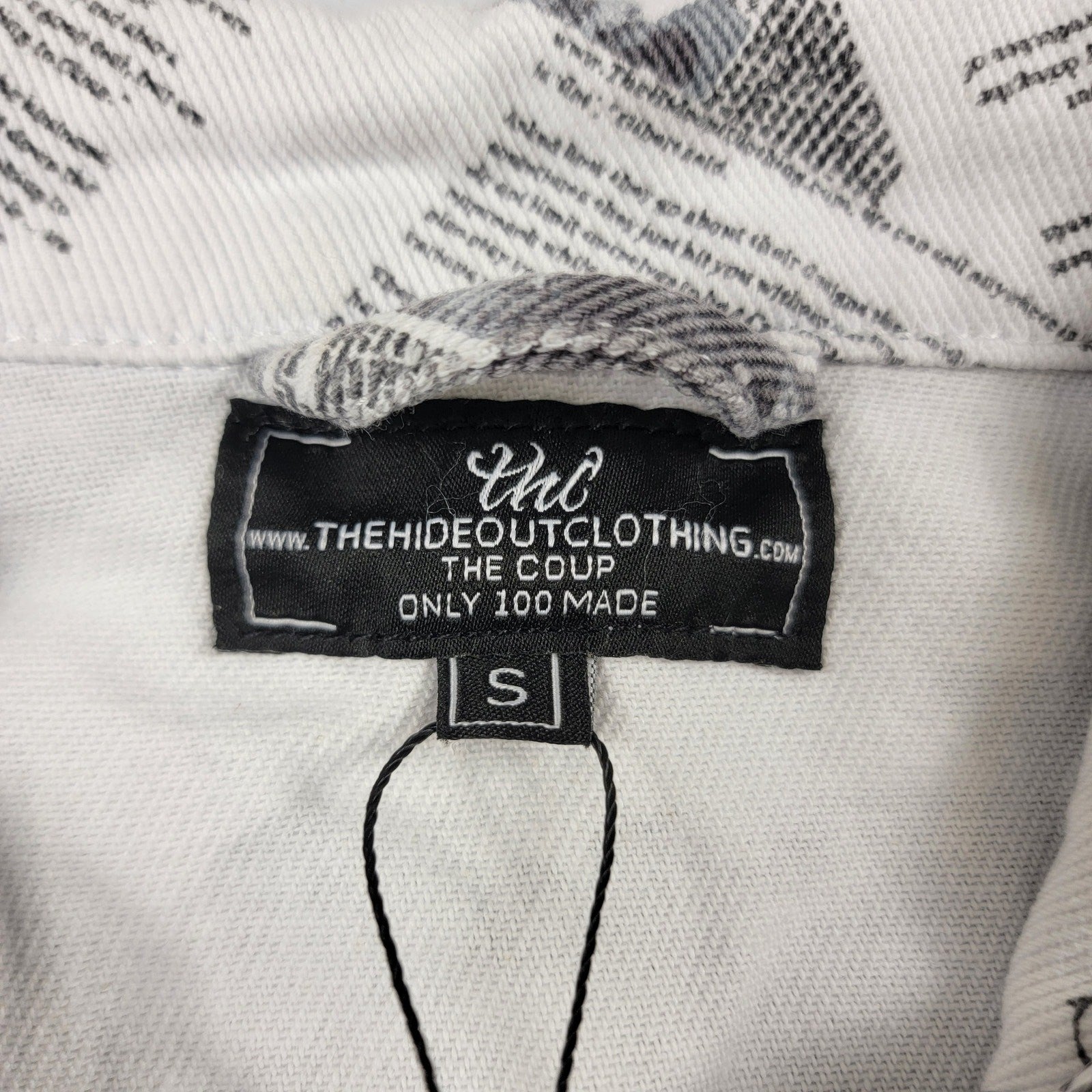 The Hideout Clothing Mens Denim Jacket 'The News' Sz S