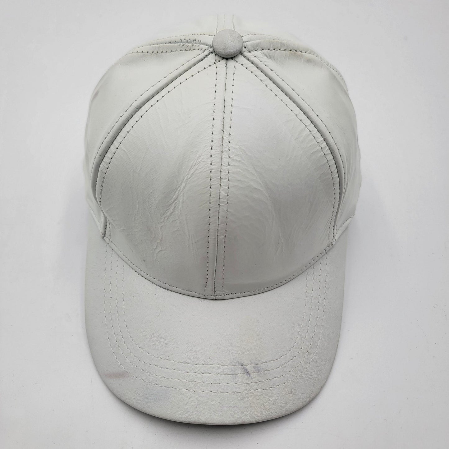 Genuine Leather Hat Cap Strap Back White USA Made One Size Mens Classic8