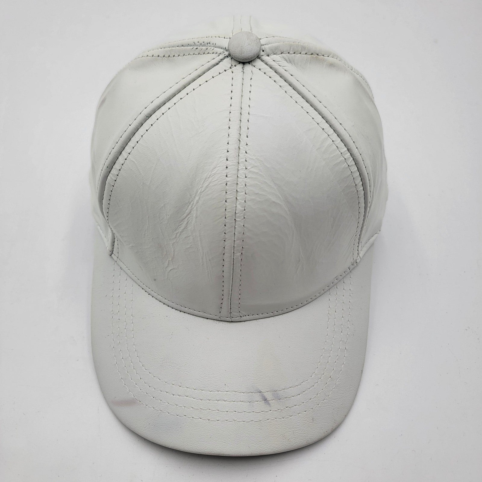 Genuine Leather Hat Cap Strap Back White USA Made One Size Mens Classic8
