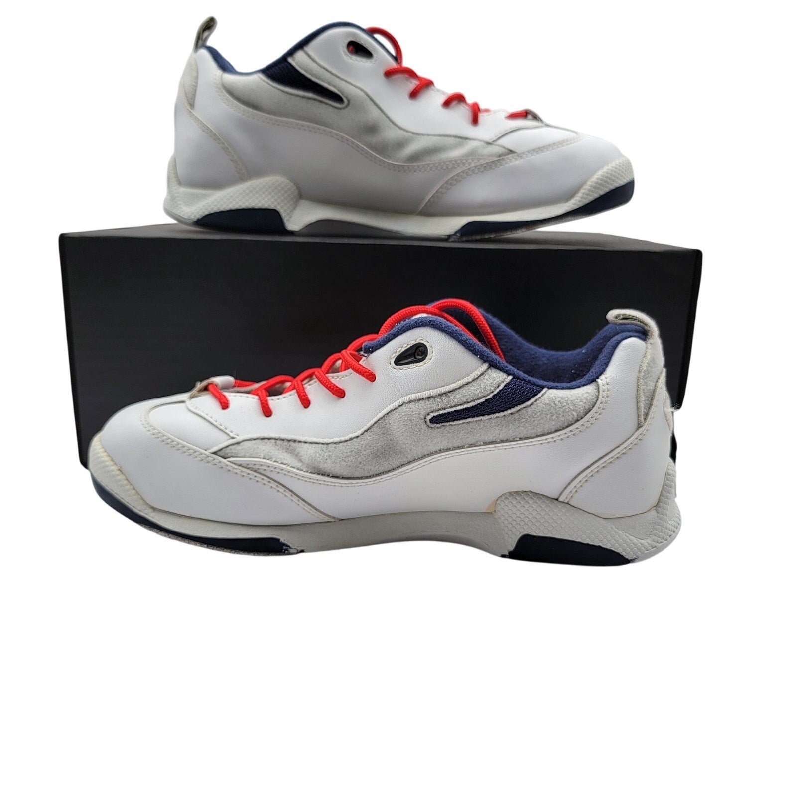 Dexter Men Bowling B8958 Size 7.5 White Blue Lace Up Low Top Sneakers