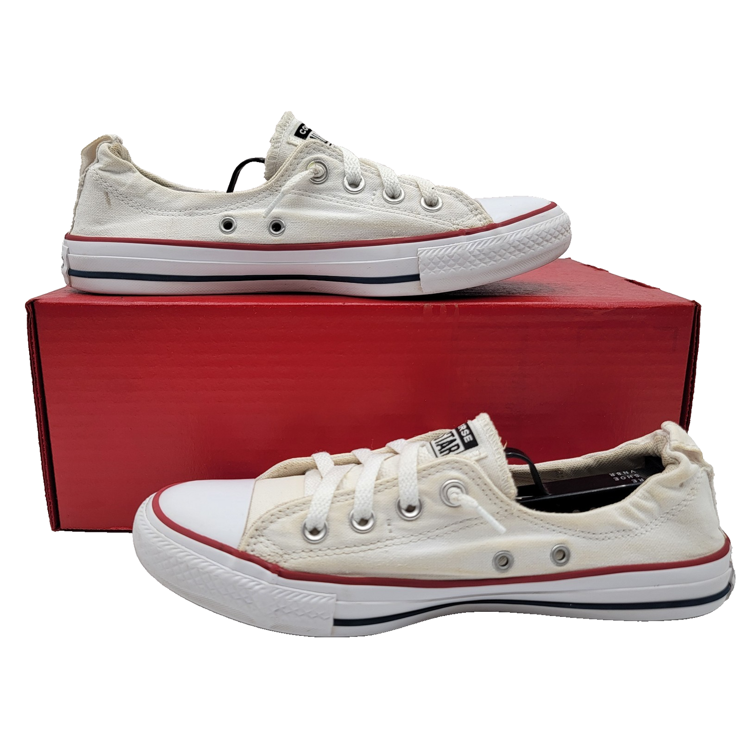 Wmns Converse Sz 9 Chuck Taylor All Star Shoreline Sneakers White 537084F