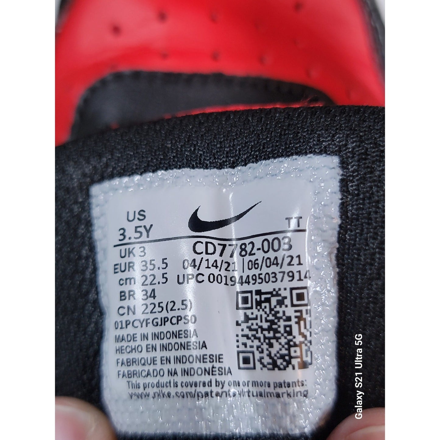 Nike Court Borough Mid 2 GS 'Bred' Sz 3.5Y CD77820036