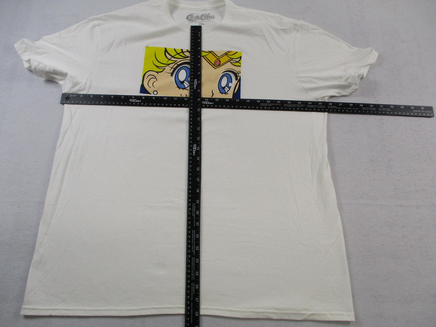Sailor Moon Shirt Mens 2XL White Graphic Anime Cartoon Tee 100% Cotton 1352534