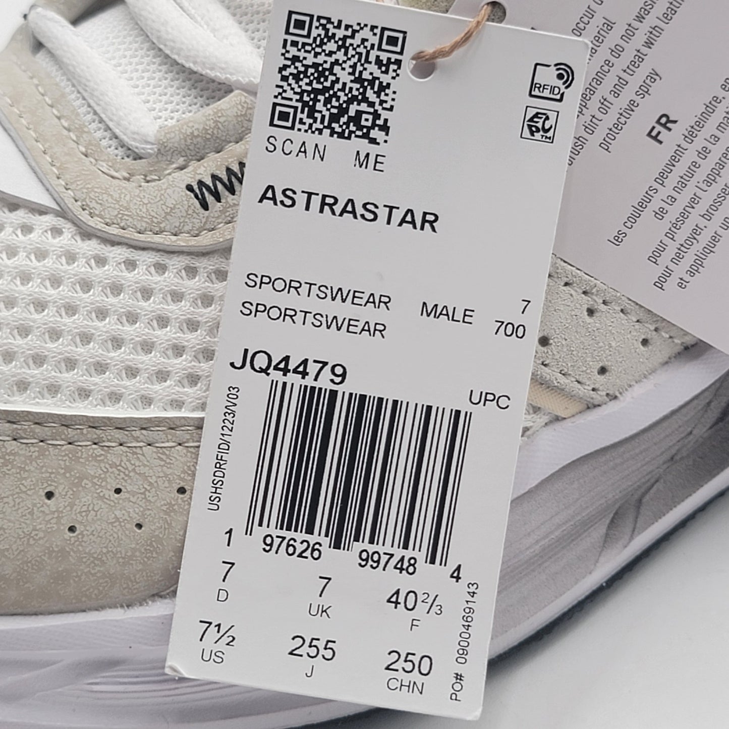 Adidas Astrastar Cloudfoam Men’s Running Shoes White Beige Size 7.5 JQ44795