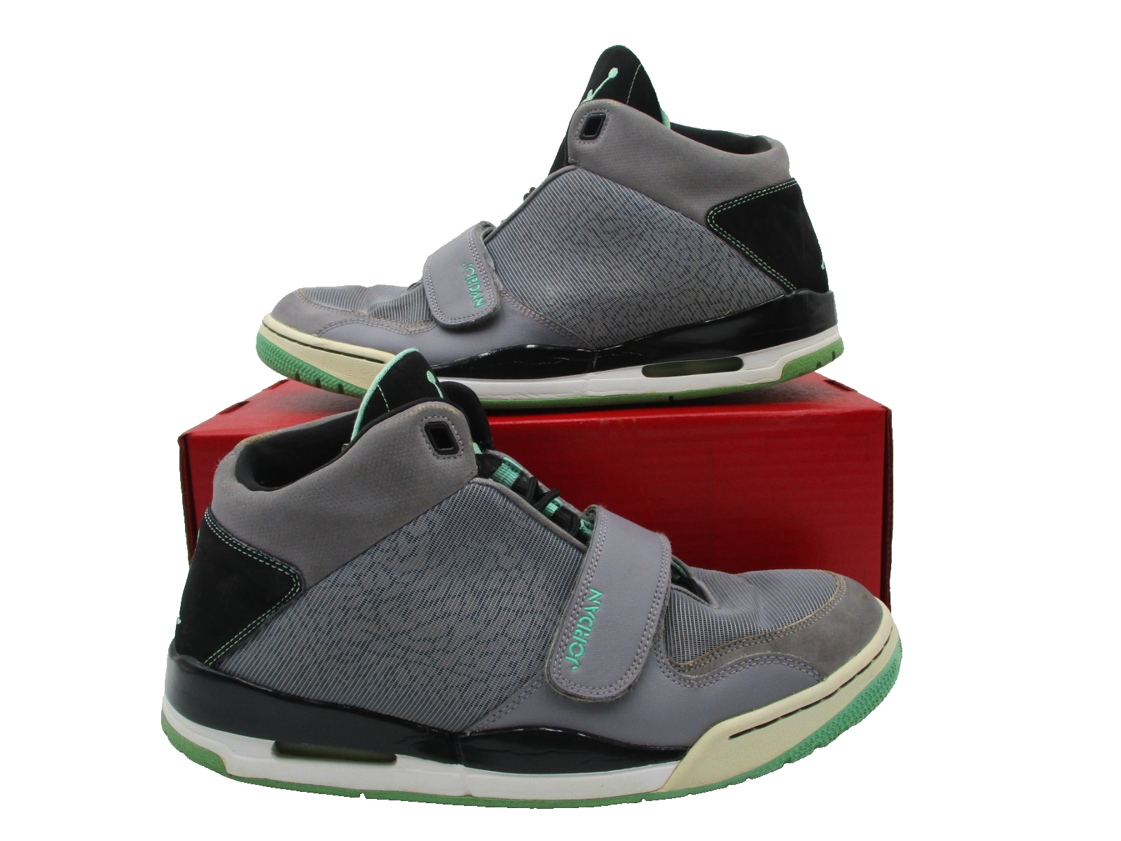 Jordan Flight 45 High Wolf Grey Mint 602661013 Men’s Size 12 Preowned (1I4)0