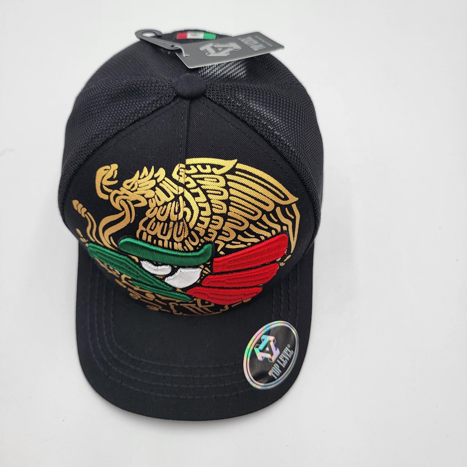 Top Level Hat Cap Snap Back Mesh Embroidered Mexico Flag Eagle Trucker Mens4